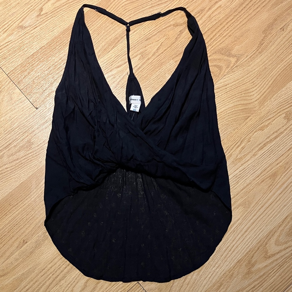 Silence + Noise Black Crop Top